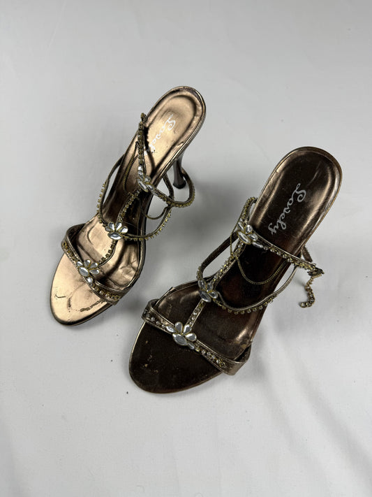 Brown rhinestones heels (38)