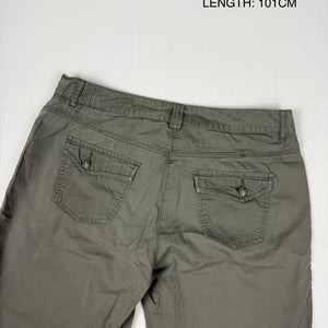 Khaki cotton low rise baggy pants (L)