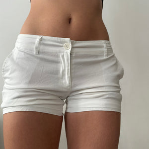White 100% cotton low rise mini short (S)
