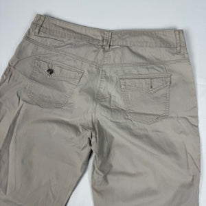 Beige cotton low rise baggy pants (L)