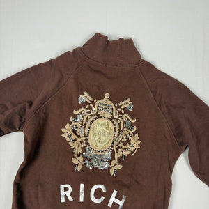 Brown embroidered logo cotton sweatshirt (S/M)