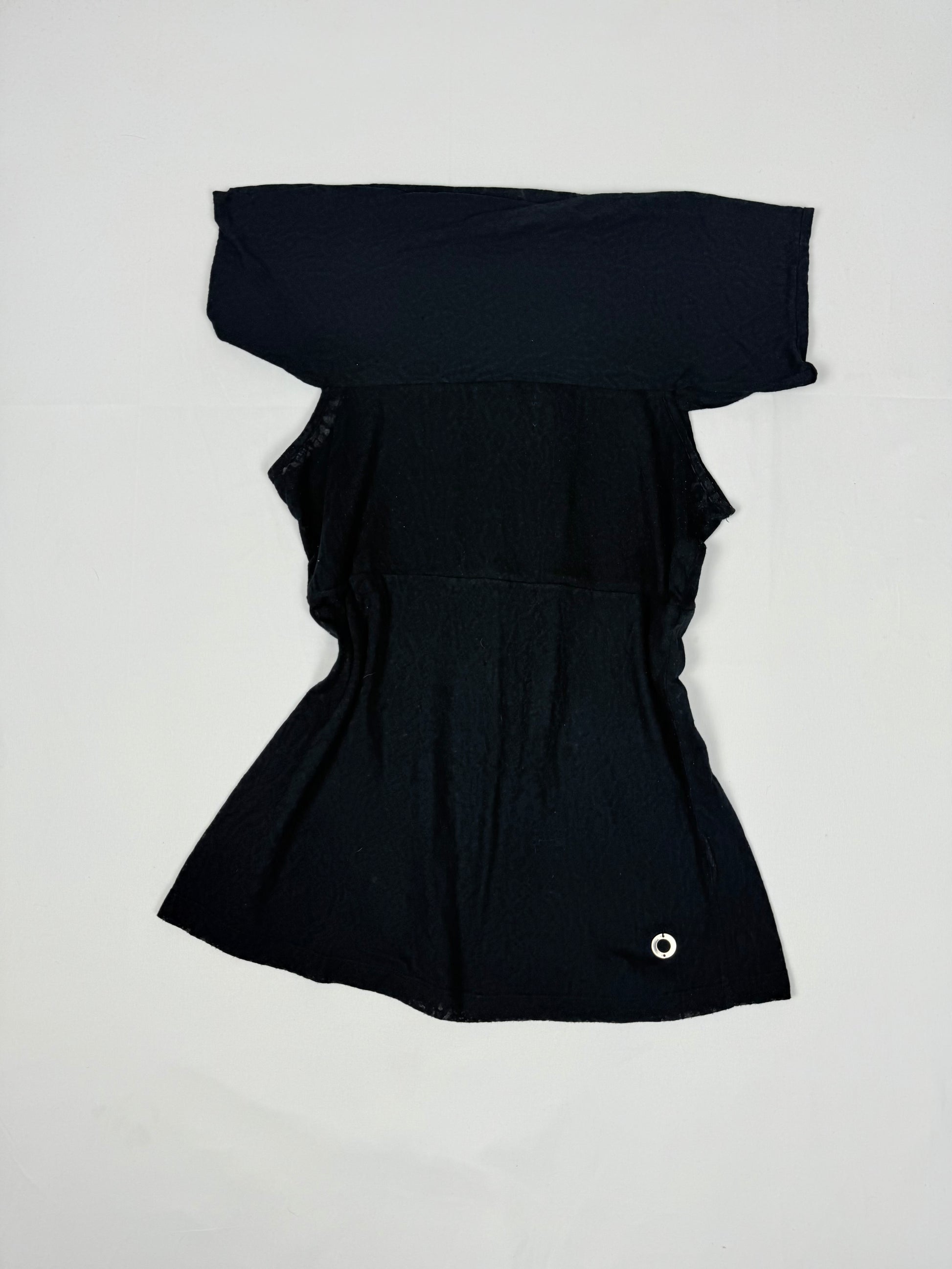 Black off shoulders cotton tight fit top (M)