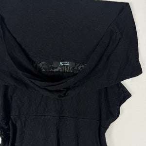 Black off shoulders cotton tight fit top (M)