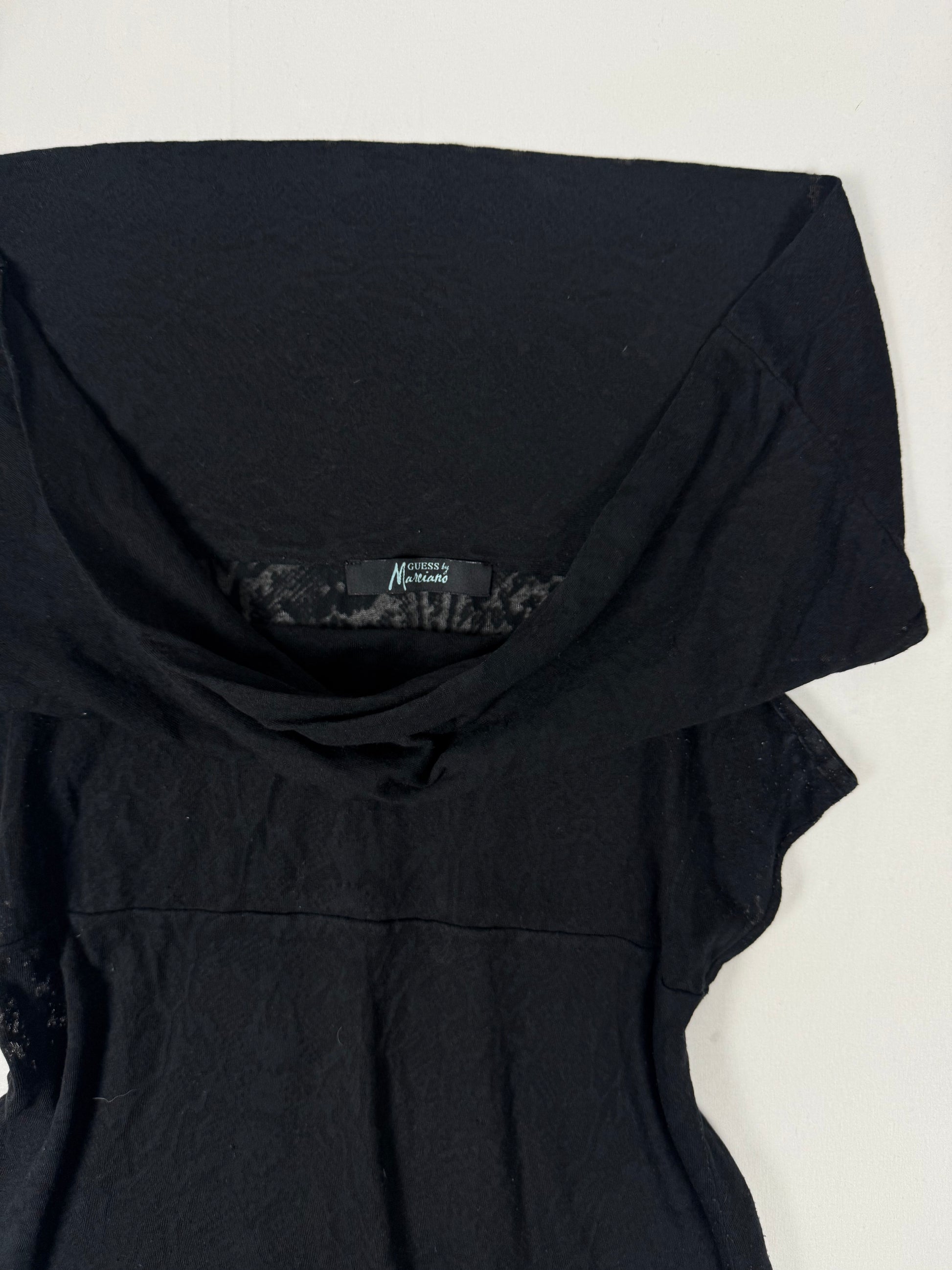 Black off shoulders cotton tight fit top (M)