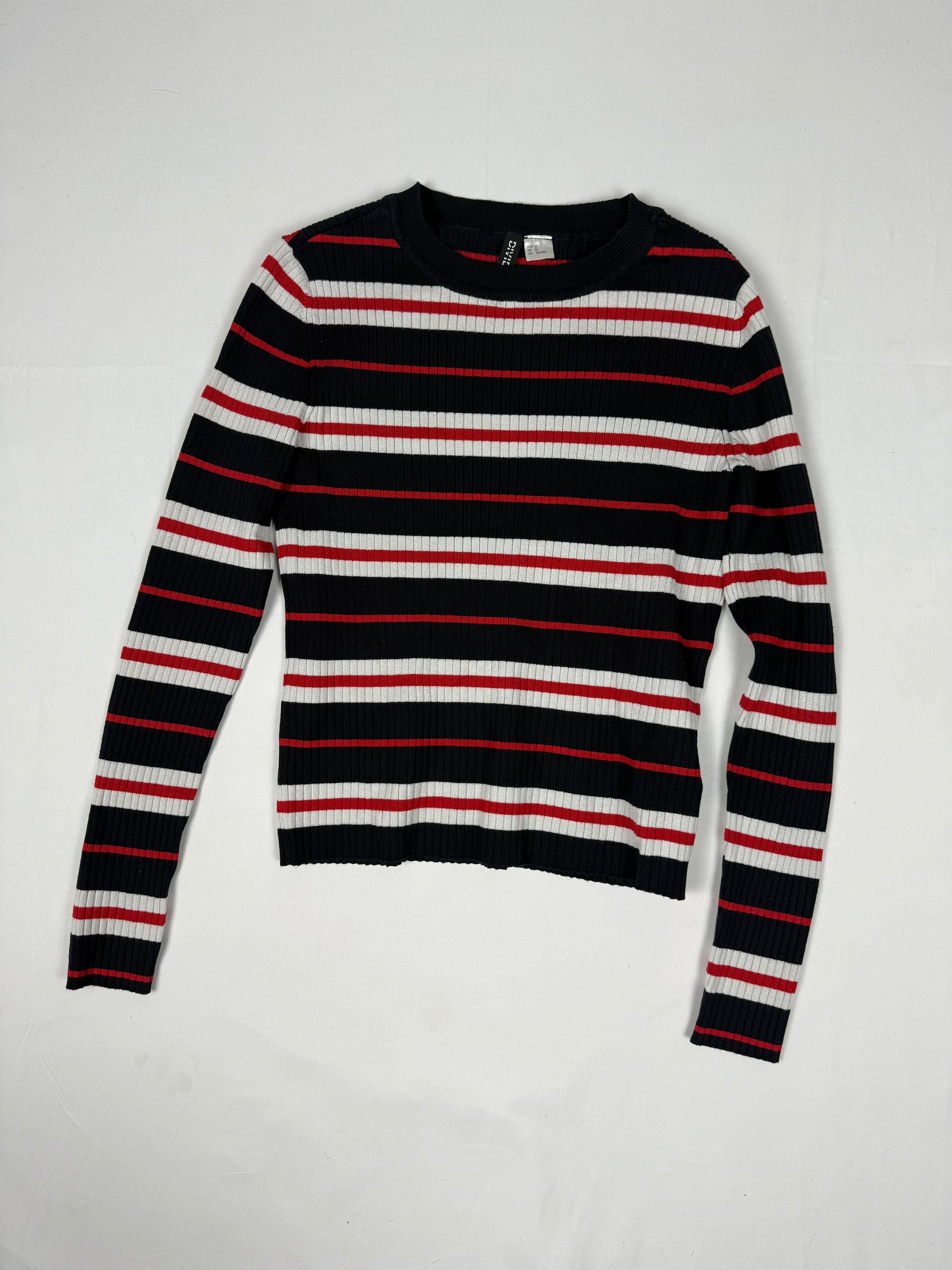 Black & red striped long sleeves top (M)