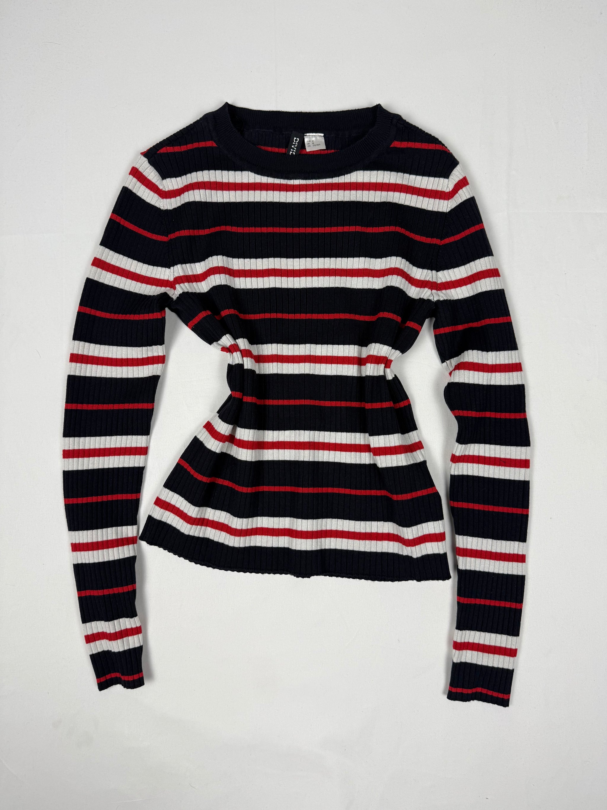 Black & red striped long sleeves top (M)