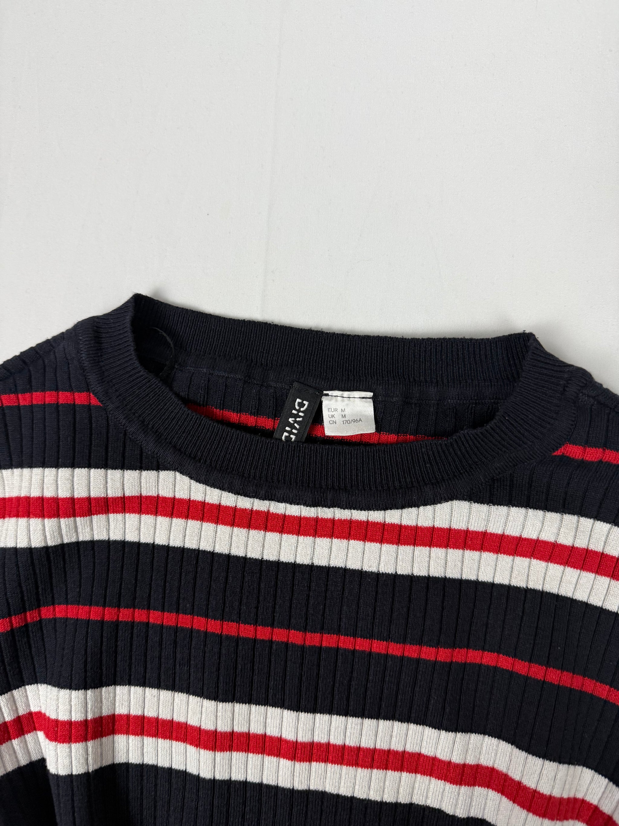 Black & red striped long sleeves top (M)