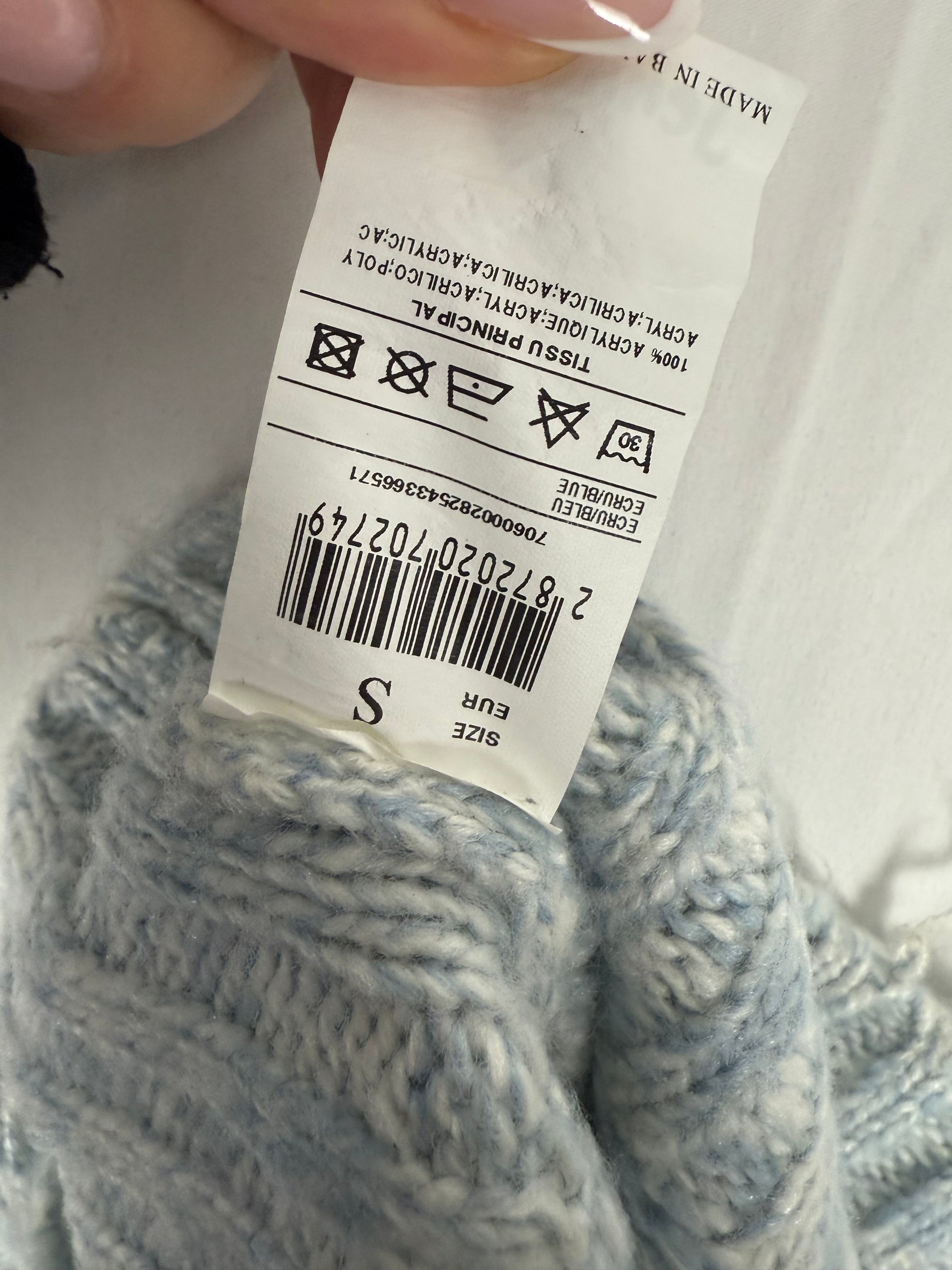 Baby blue turtleneck jumper (S)
