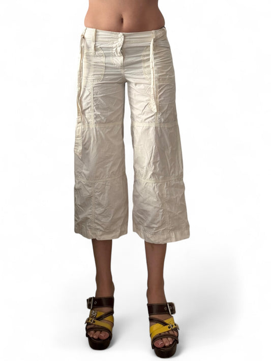 Cream utility capri pants (XS)