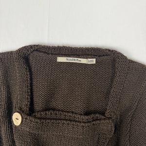 Khaki square neck cardigan jumper (S)