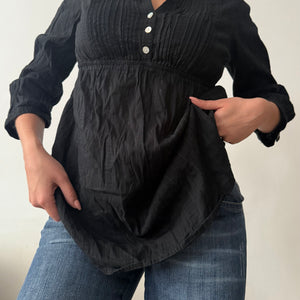 Black cotton  long sleeves shirt (S/M)
