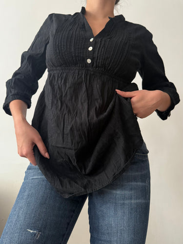 Black cotton  long sleeves shirt (S/M)