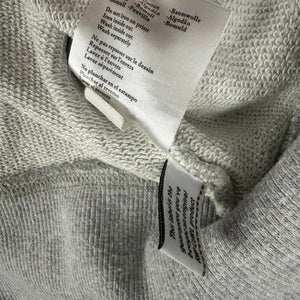 Grey zip up logo cotton hoodie (L)