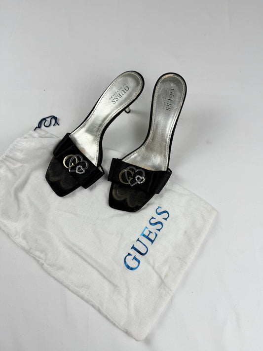 Black square toes kitten heels mules (37)