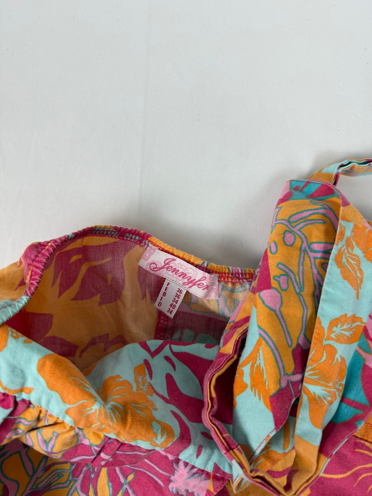 Robe courte hibiscus multicolore (S)