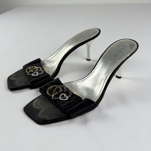 Black square toes kitten heels mules (37)