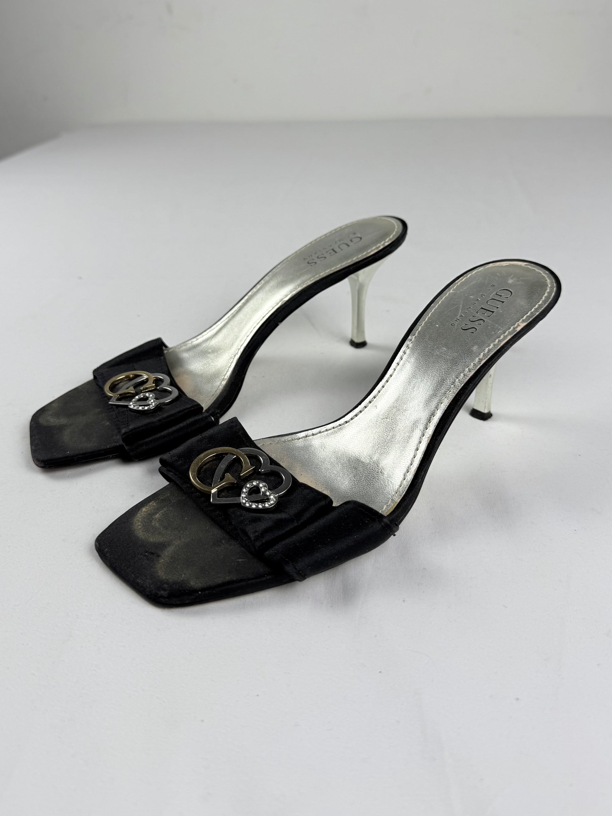 Black square toes kitten heels mules (37)