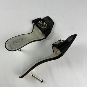 Black square toes kitten heels mules (37)