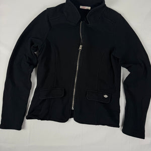 Black zip up 100% cotton sweatshirt jacket (L)