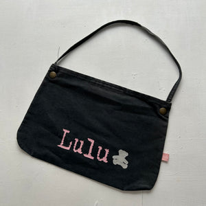 Navy denim y2k vintage baguette shoulder bag