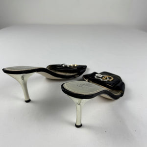 Black square toes kitten heels mules (37)