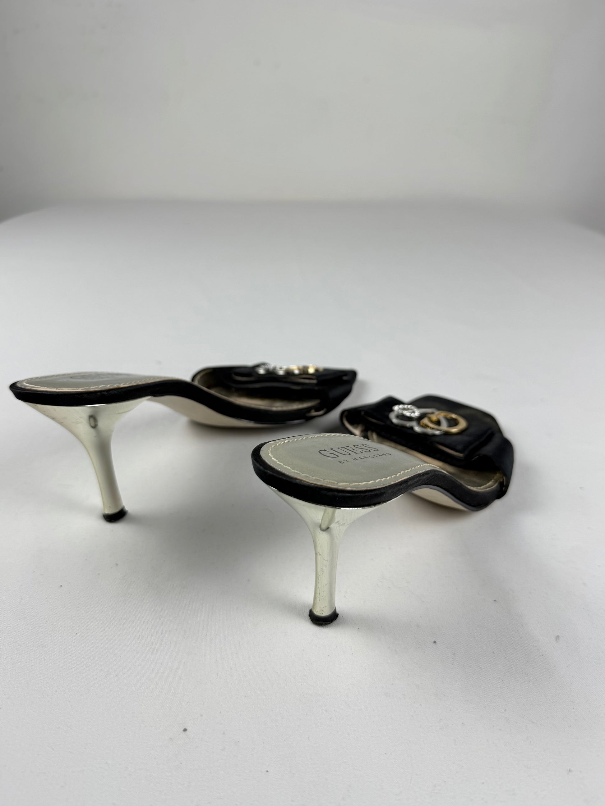 Black square toes kitten heels mules (37)