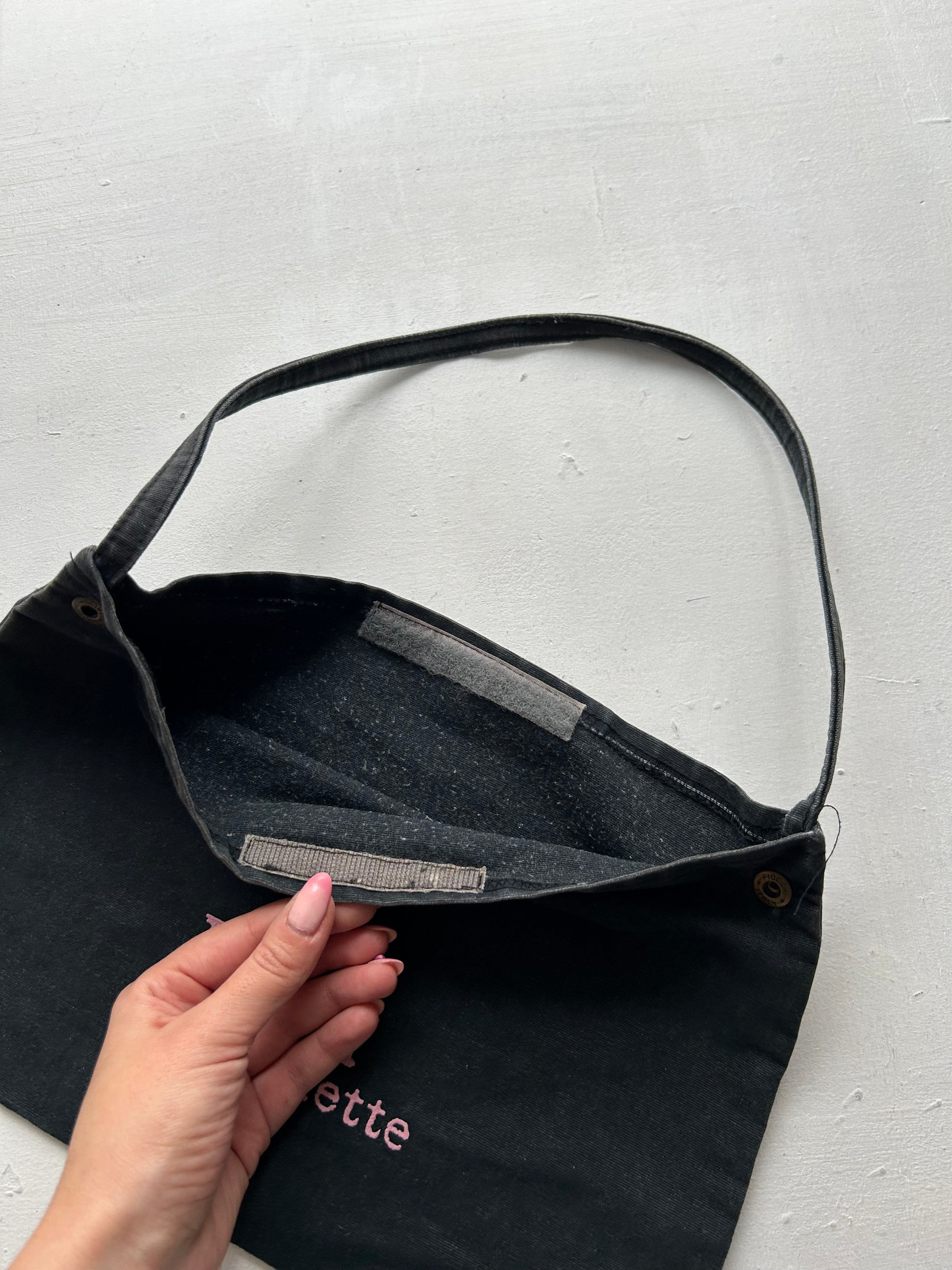 Navy denim cotton mini bag