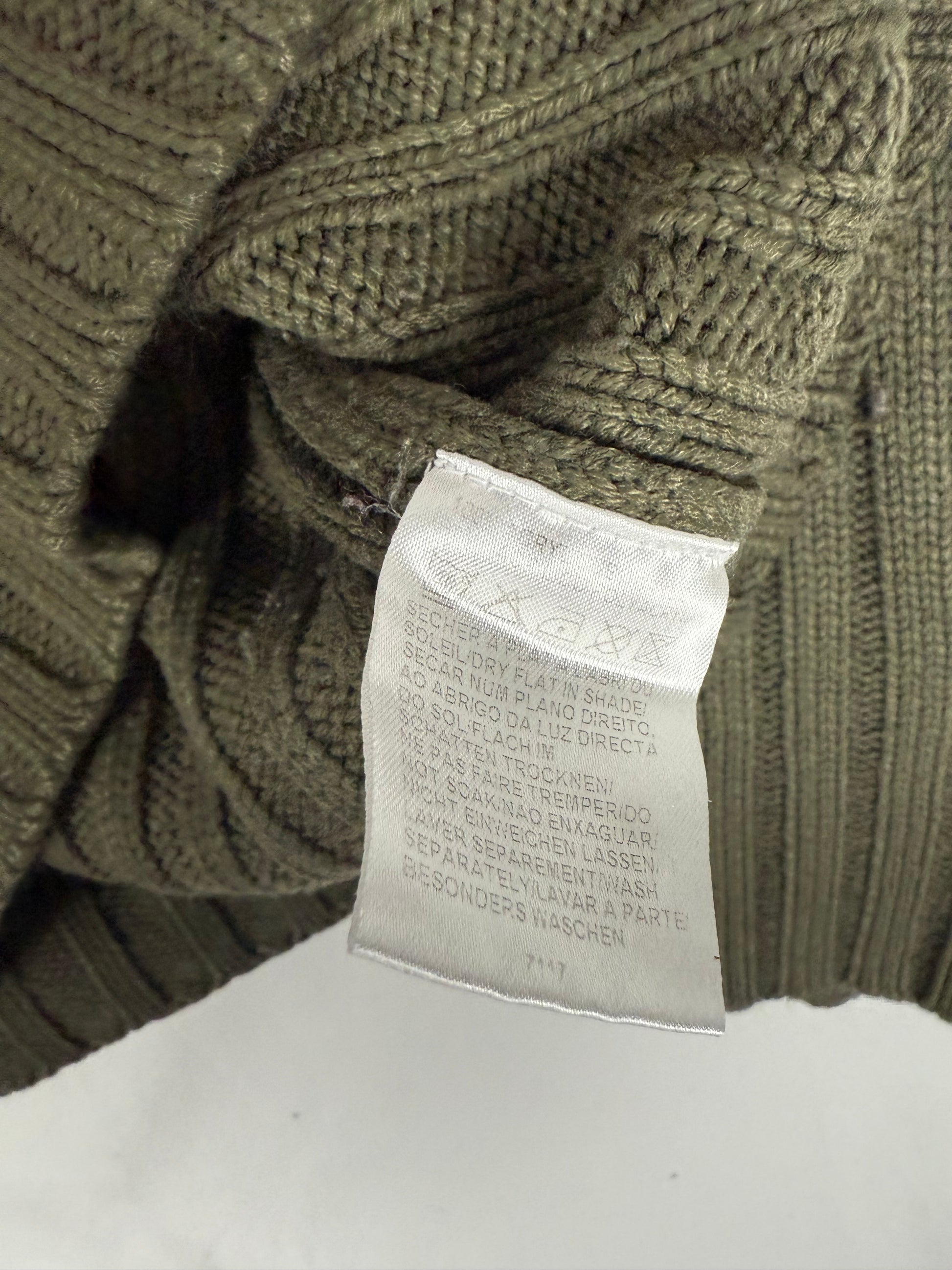 Khaki ribbed cotton jumper (S)