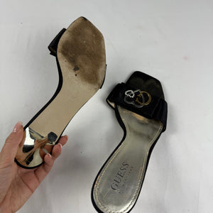 Black square toes kitten heels mules (37)