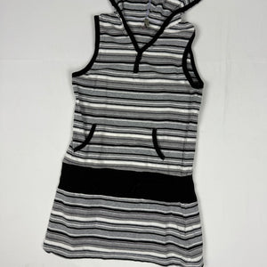 Grey & black striped coton hooded top (XS)