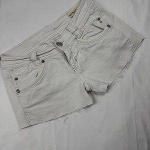 White denim low rise mini short (XS/S)
