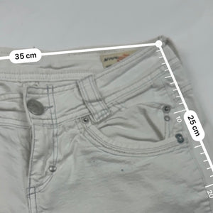 White denim low rise mini short (XS/S)