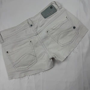 White denim low rise mini short (XS/S)