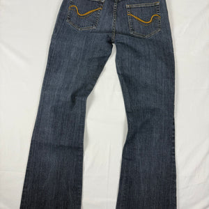 Blue navy denim low rise flared pants (S/M)
