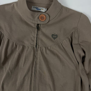 Khaki tight fit zip up sweatshirt (S)