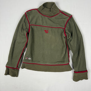 Khaki fleece high neck sweatshirt (XS)