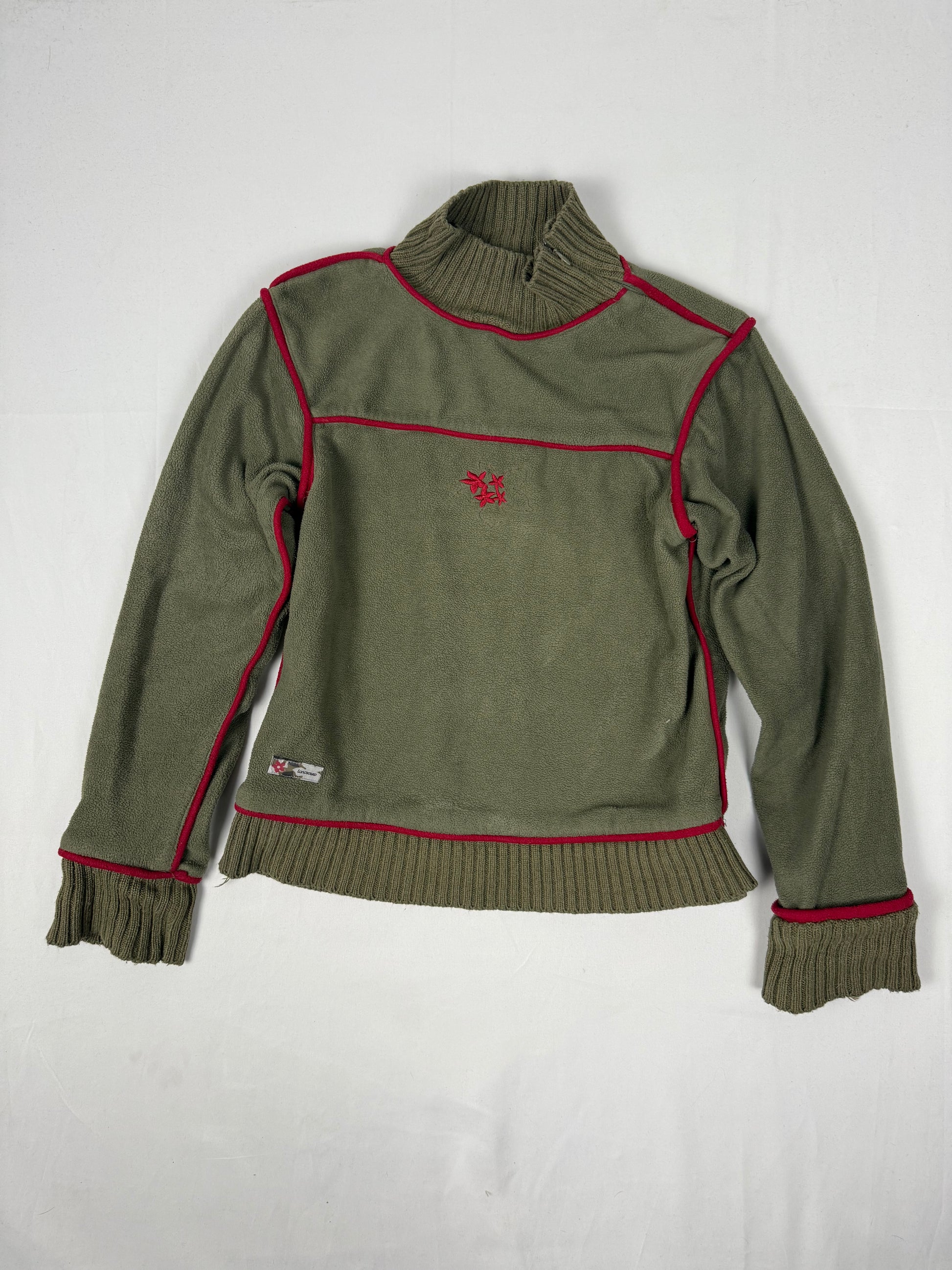 Khaki fleece high neck sweatshirt (XS)