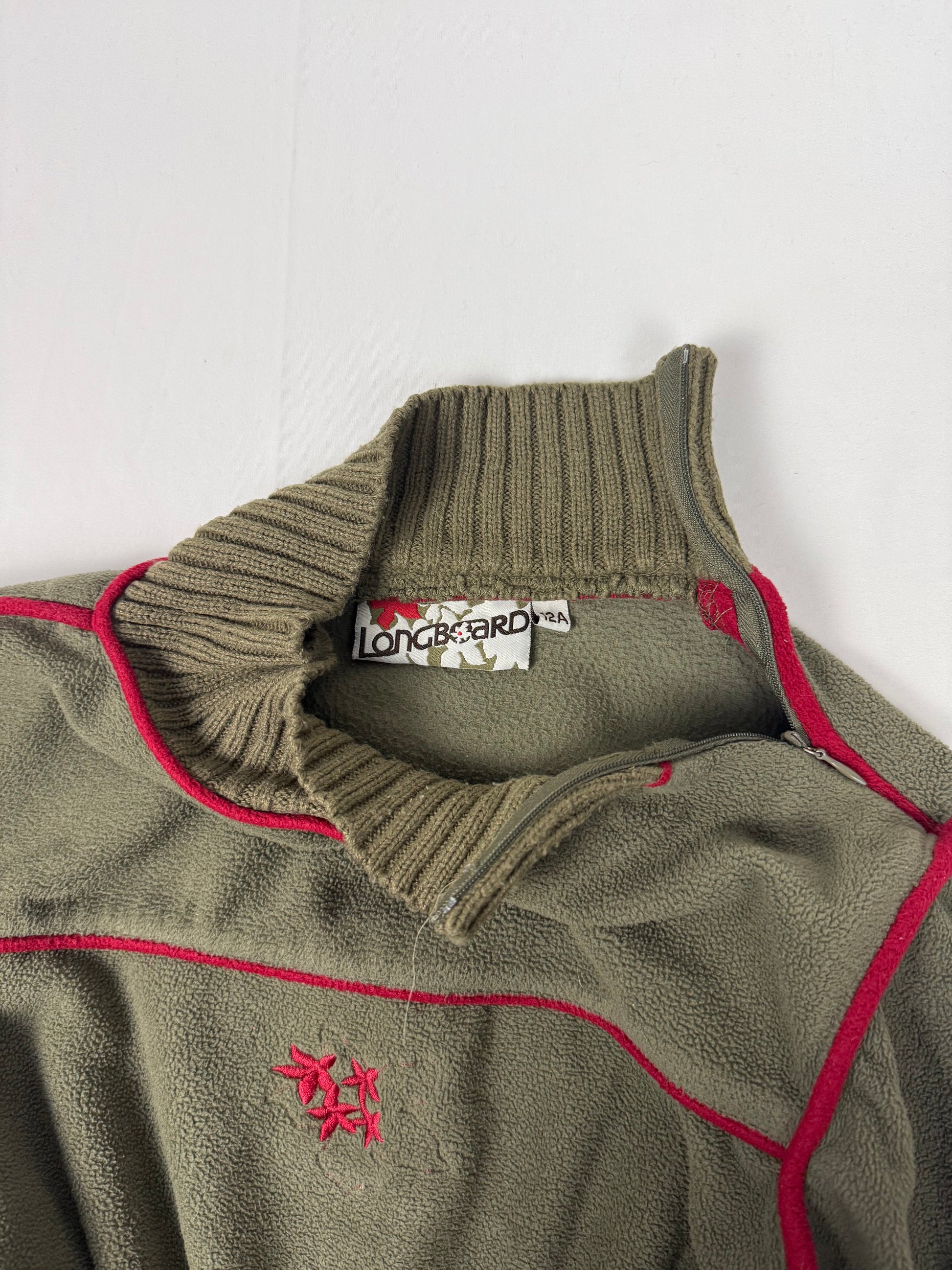 Khaki fleece high neck sweatshirt (XS)
