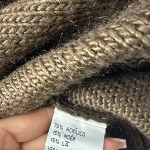 Brown turtleneck wool sleeveless mini dress jumper (S/M)