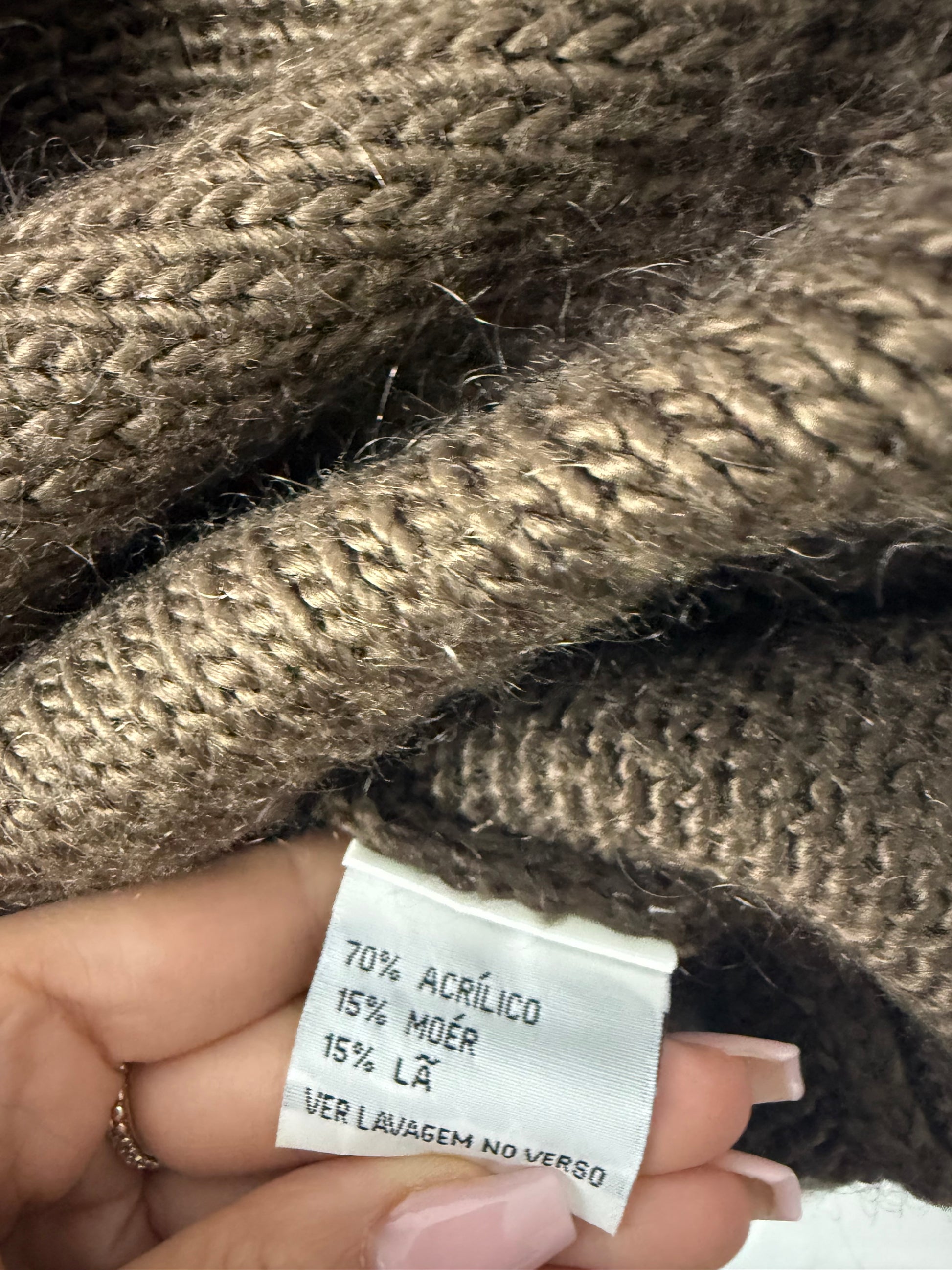 Brown turtleneck wool sleeveless mini dress jumper (S/M)