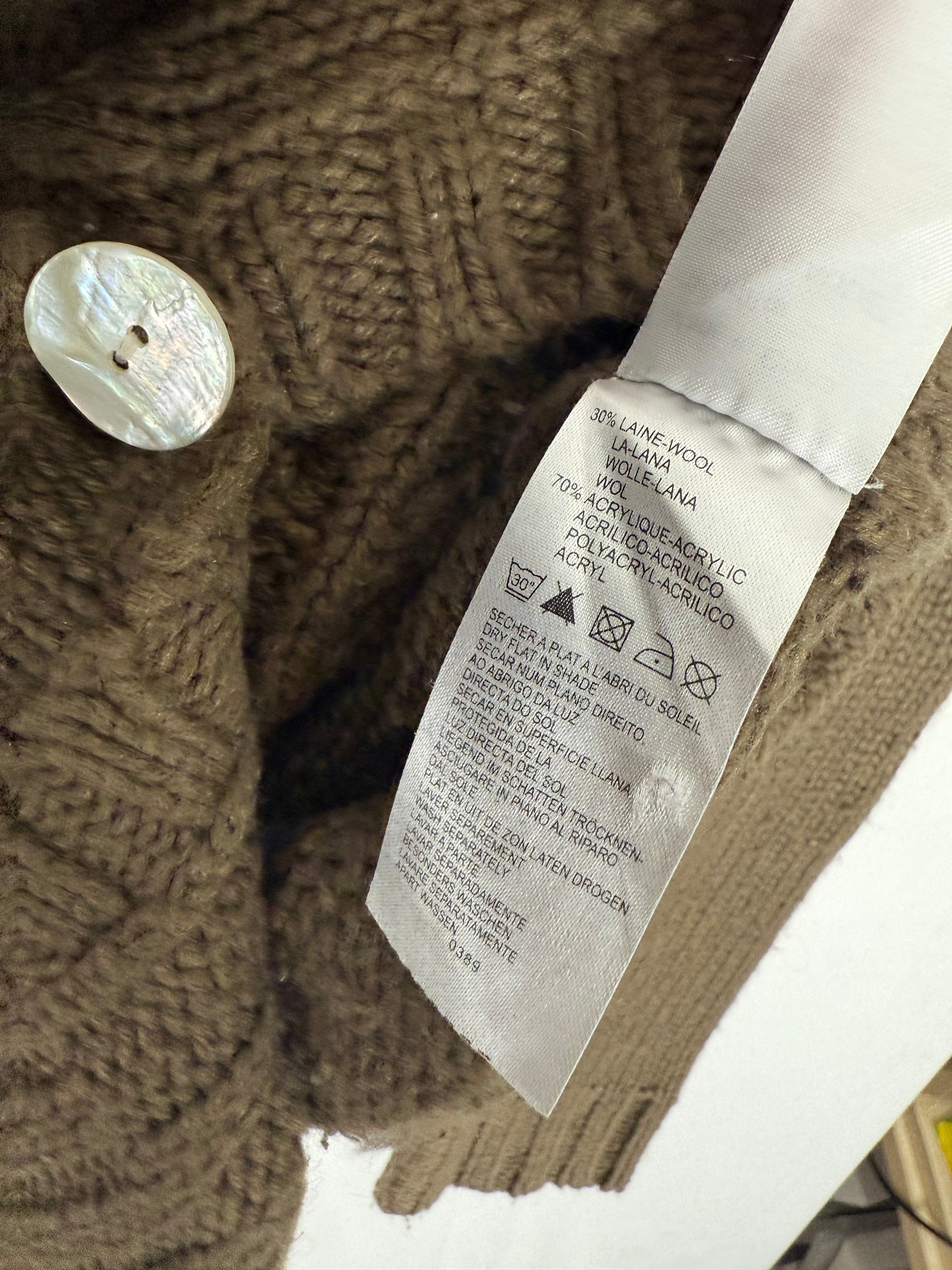 Brown buttons up cardigan wool jumper (S)