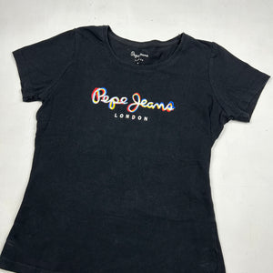 Black spell out logo tee (M)
