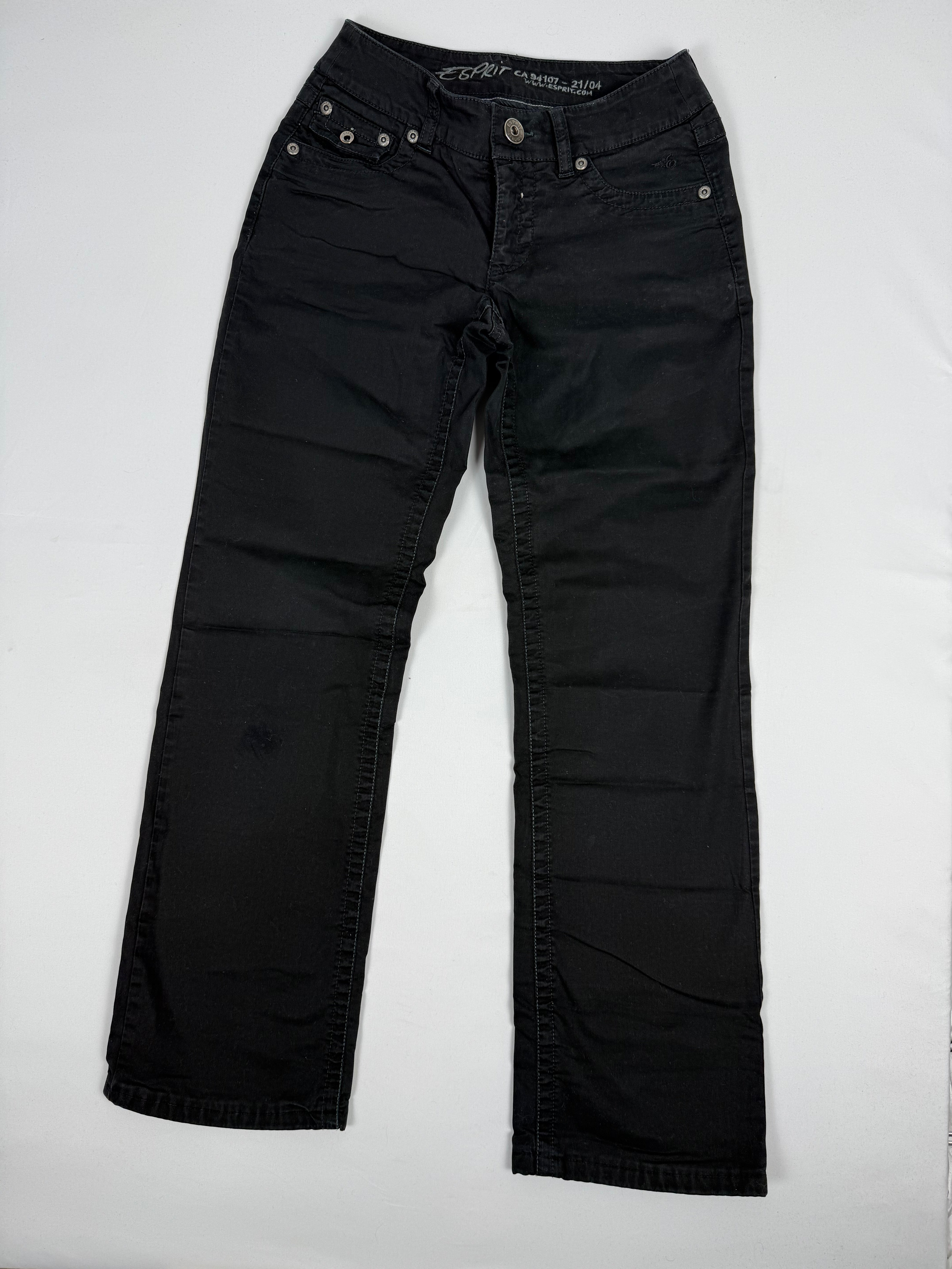 Black denim low rise straight legs pants (XS)