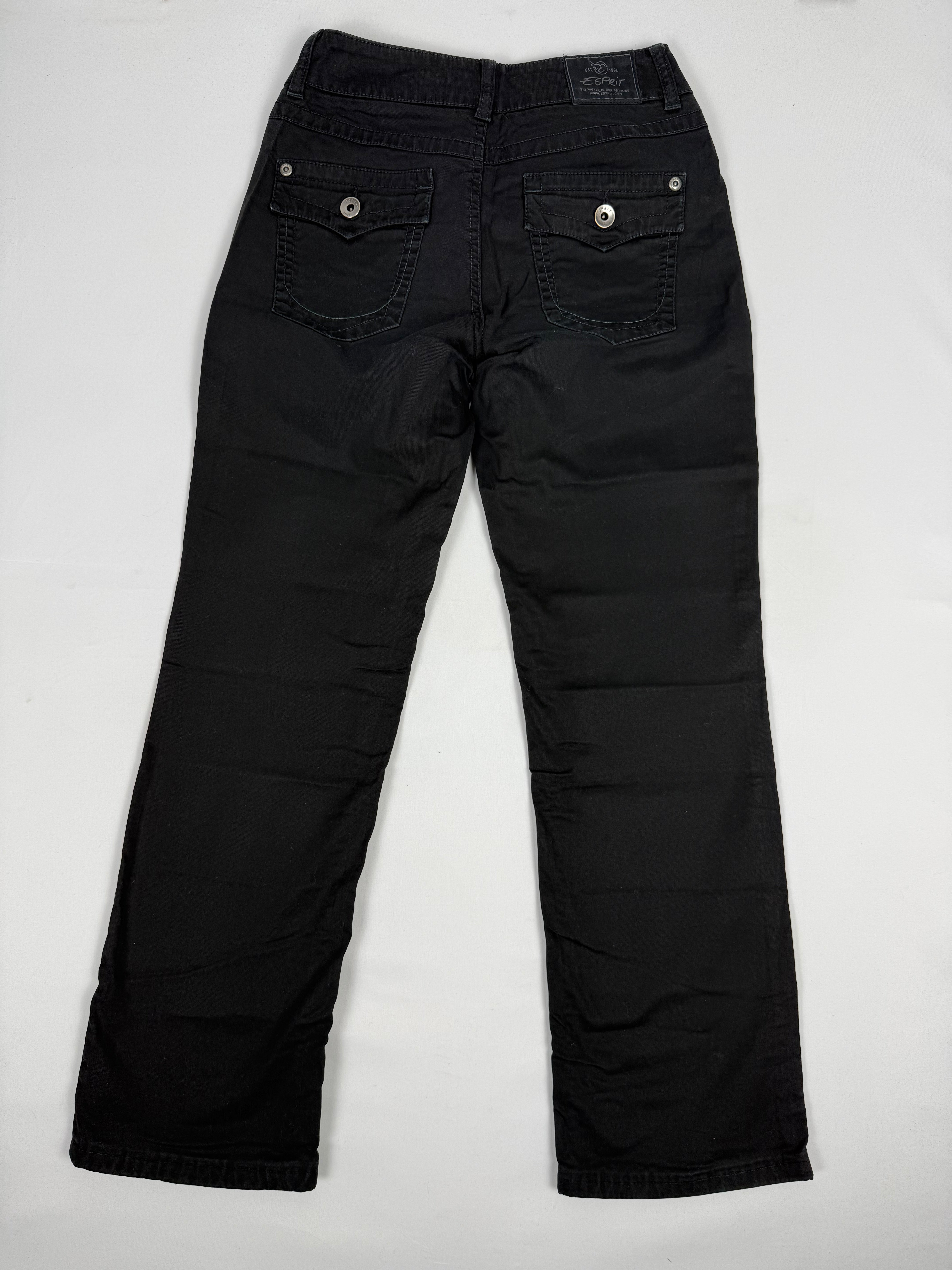 Black denim low rise straight legs pants (XS)
