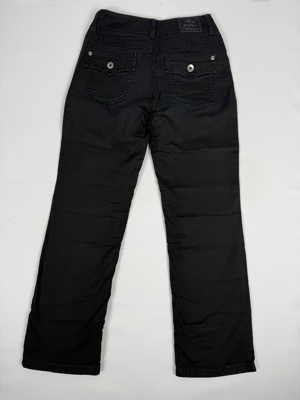 Black denim low rise straight legs pants (XS)