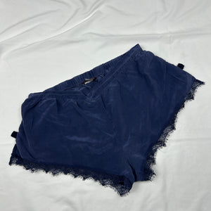 Blue 100% silk  low rise mini short (S)