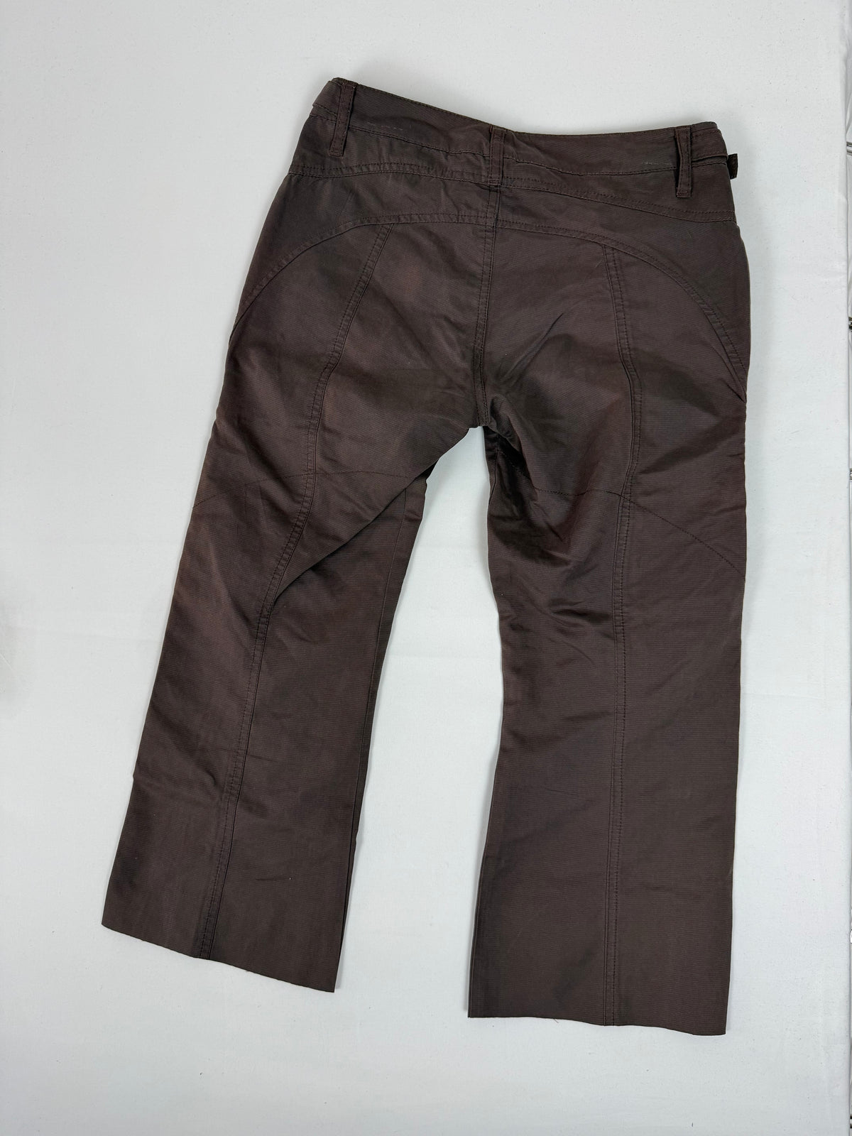 Pantalon droit taille basse en jean noir (XS)