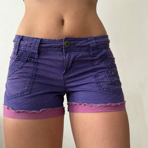 Purple 100% cotton low rise mini short (S)