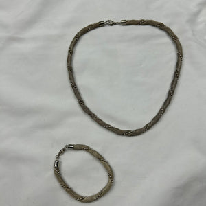 Silver stainless steel necklace + bracelet set