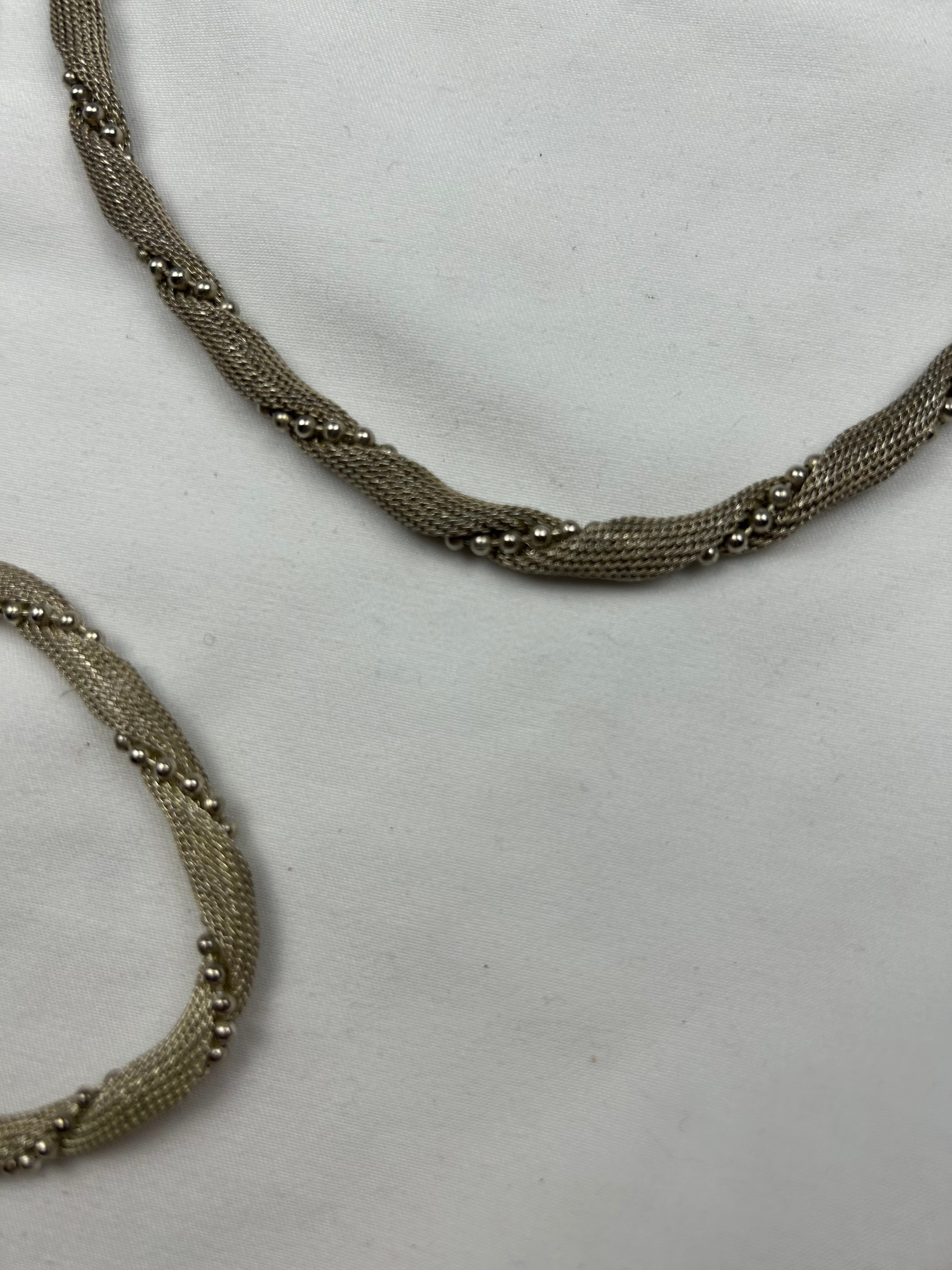 Silver stainless steel necklace + bracelet set